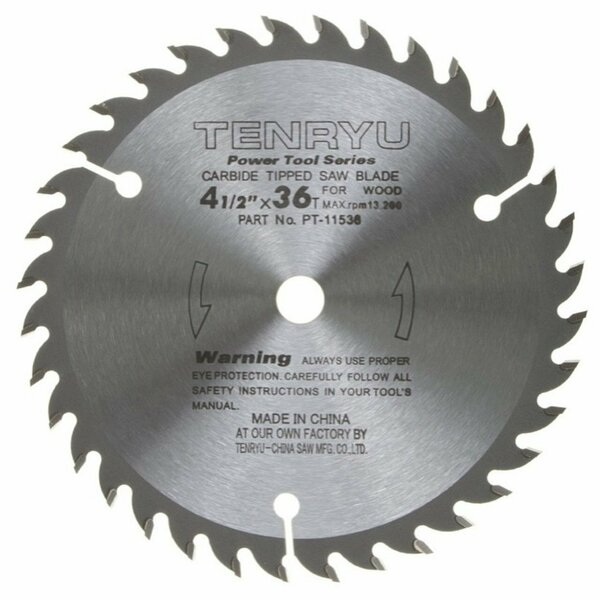 Tenryu 4-1/2in Trim Blade 36T 3/8in Arbor, 0.063 Kerf, 13200 Rpm, Corded PT-11536